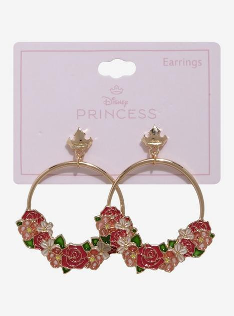 Disney Sleeping Beauty Aurora Floral Hoop Earrings – BoxLunch Exclusive | BoxLunch | BoxLunch