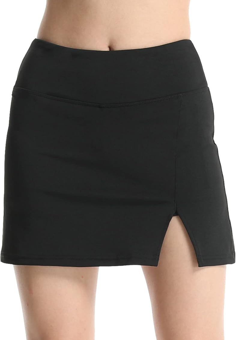 WKLOUYHE Tennis Skirts for Women Golf Athletic Skirts Mini Workout Running Shorts with Pockets | Amazon (US)