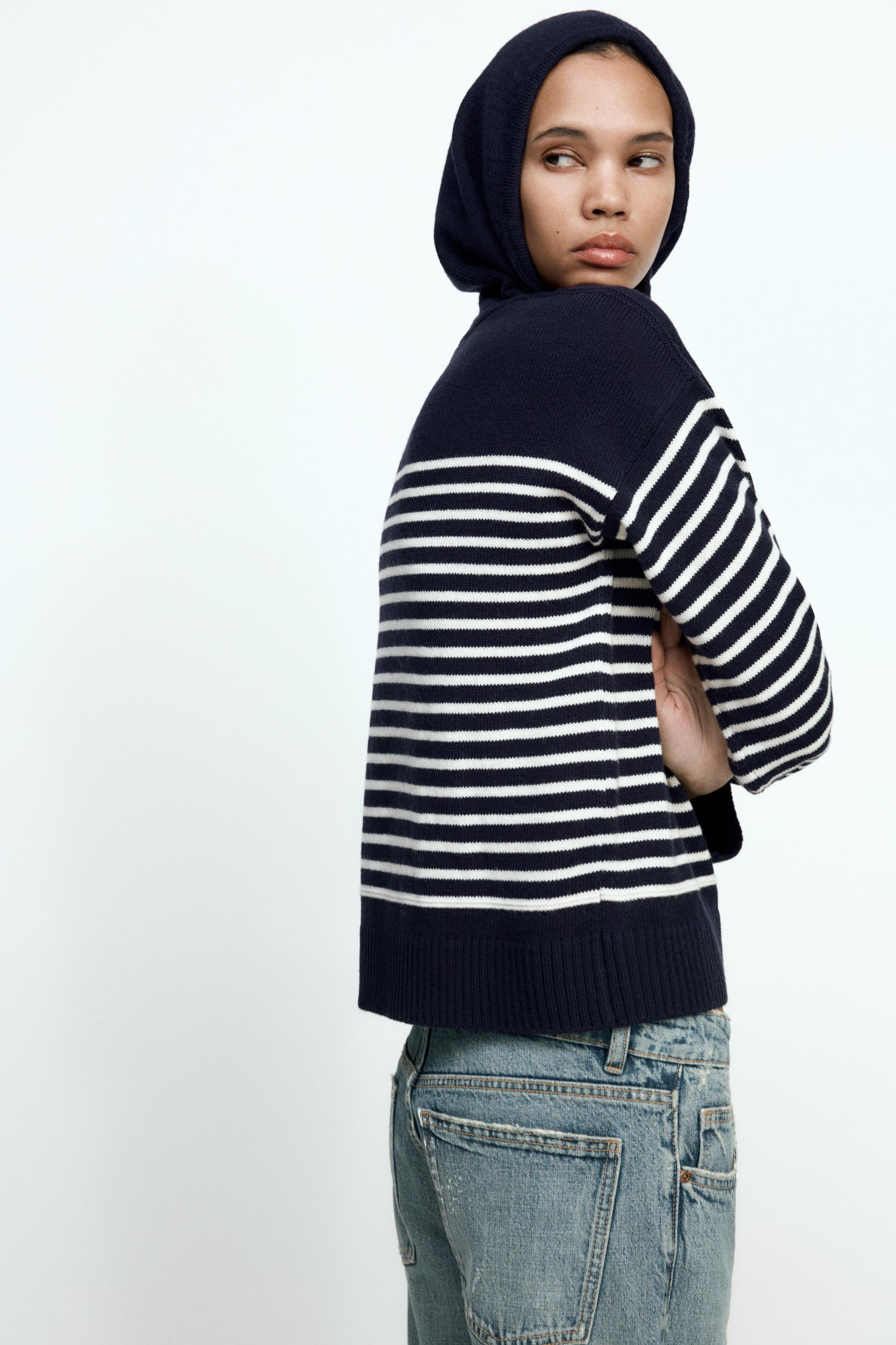 STRIPED KNIT HOODIE | Zara US