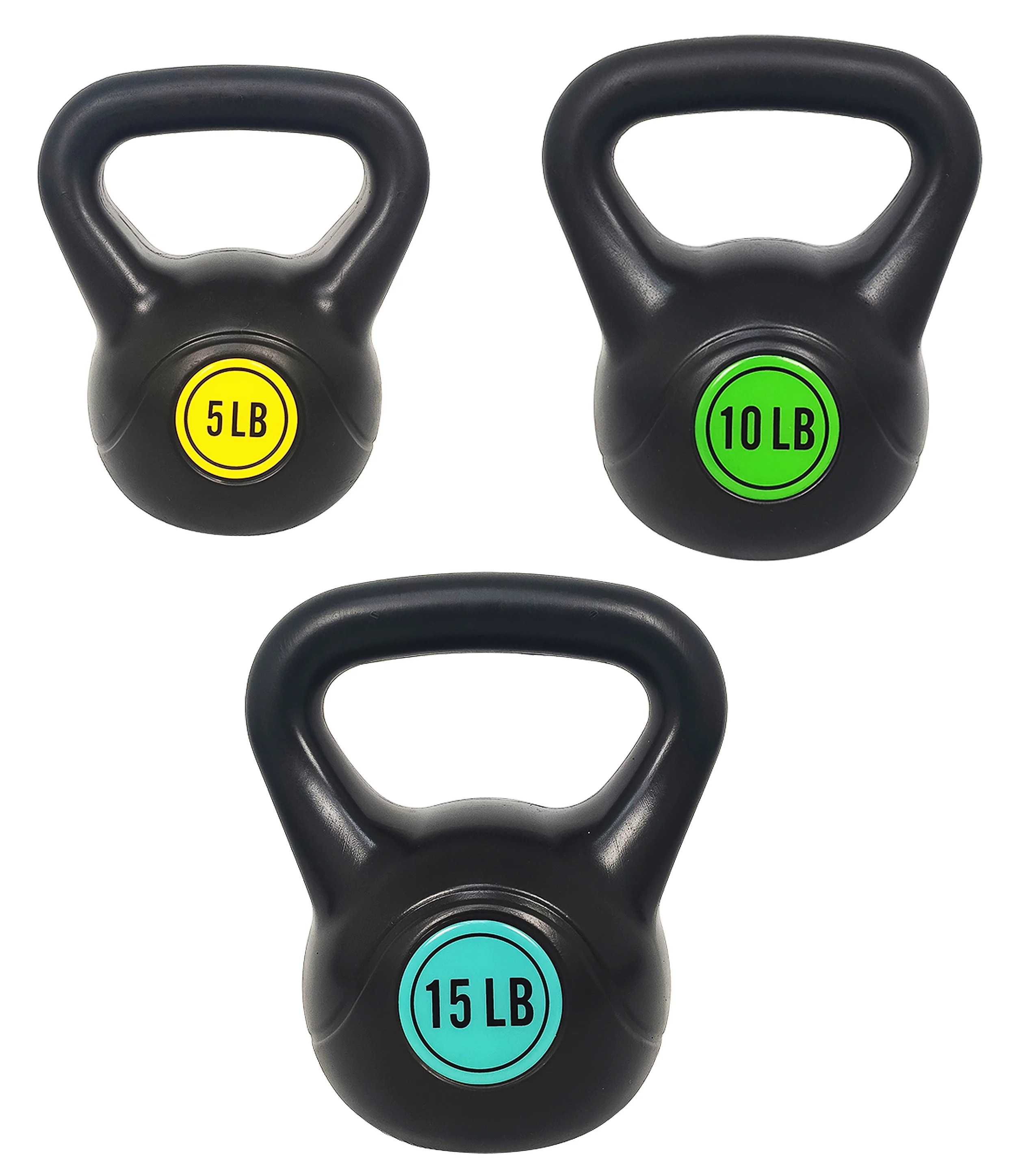 BalanceFrom 5 10 15lbs Wide Grip Kettlebell, Black | Walmart (US)