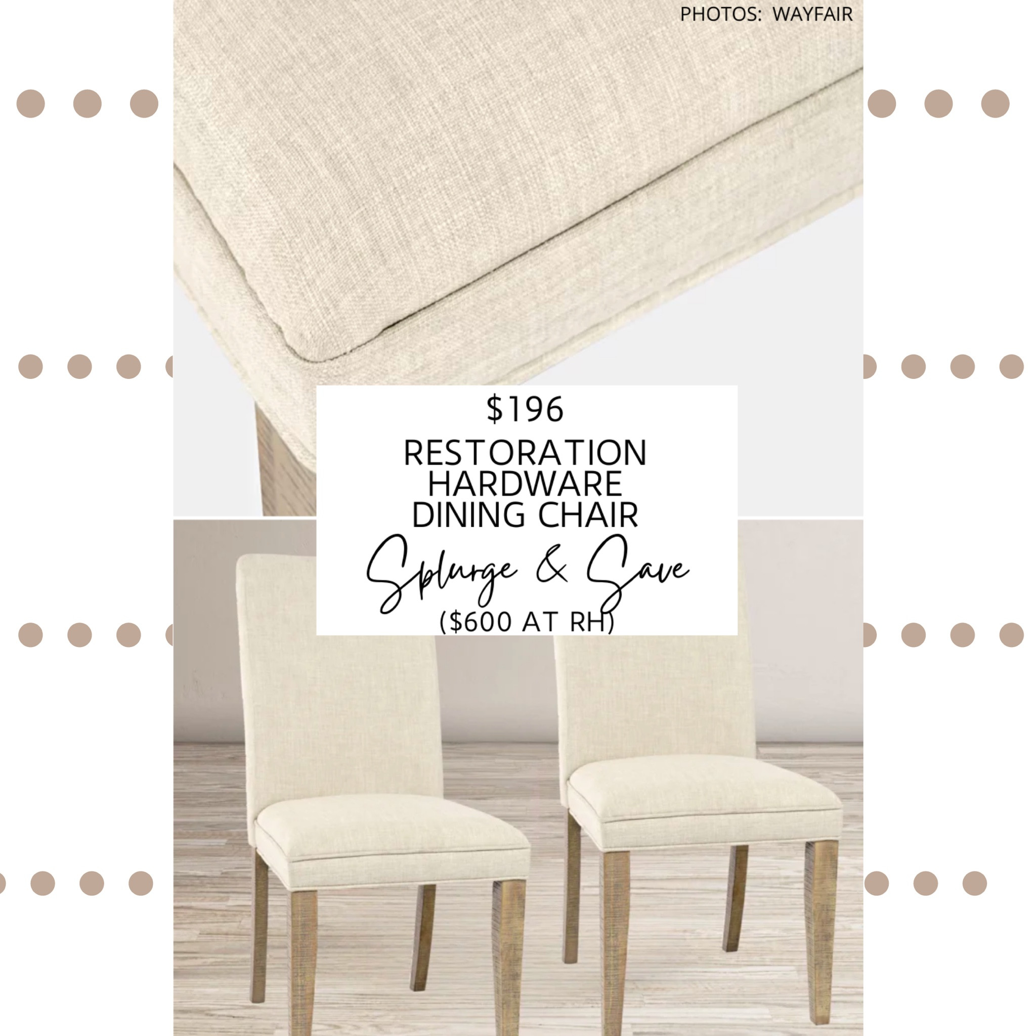 This find was inspired by….me! I own these chairs from Restoration Hardware (the version without the nailheads) and love them. I purchased them at a deeply discounted rate from the RH Outlet and I’m asked all the time about them. 

I wanted to find some great options at a variety of price points that I could share with people when they wanted to know more about my chairs.

#lookforless #restorationhardware #dupe #decor #homedecor #furniture #diningroom #diningchair #seating #linen #sidechair #dining #livingroom #officechair #Restoration Hardware #parsons #parsonschair #moderntraditional #transitional #copycat Parsons chair dupe.  Restoration hardware dining chair dupe.  Restoration hardware dupes. Restoration Hardware looks for less.  Restoration Hardware Hudson Parsons Fabric Dining Side Chair dupe. Restoration Hardware French Empire Fabric Dining Armchair dupe. Modern traditional dining room.  Modern traditional dining chairs.  Linen dining chairs.  Transitional dining room.  Classic dining chairs.  Office chair.  

#LTKhome #LTKSale #LTKsalealert