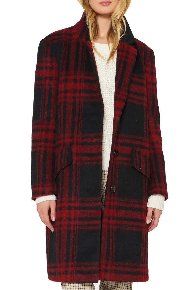 Wool Blend Plaid Coat | Nordstrom