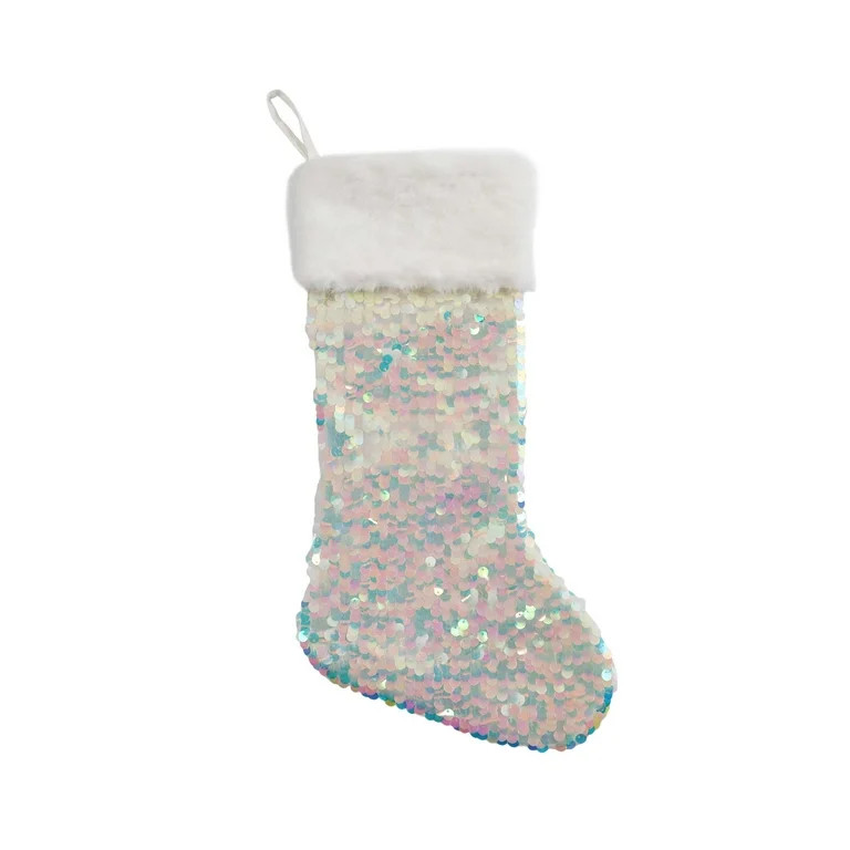 Iridescent Sequin Christmas Stocking, 19", by Holiday Time | Walmart (US)