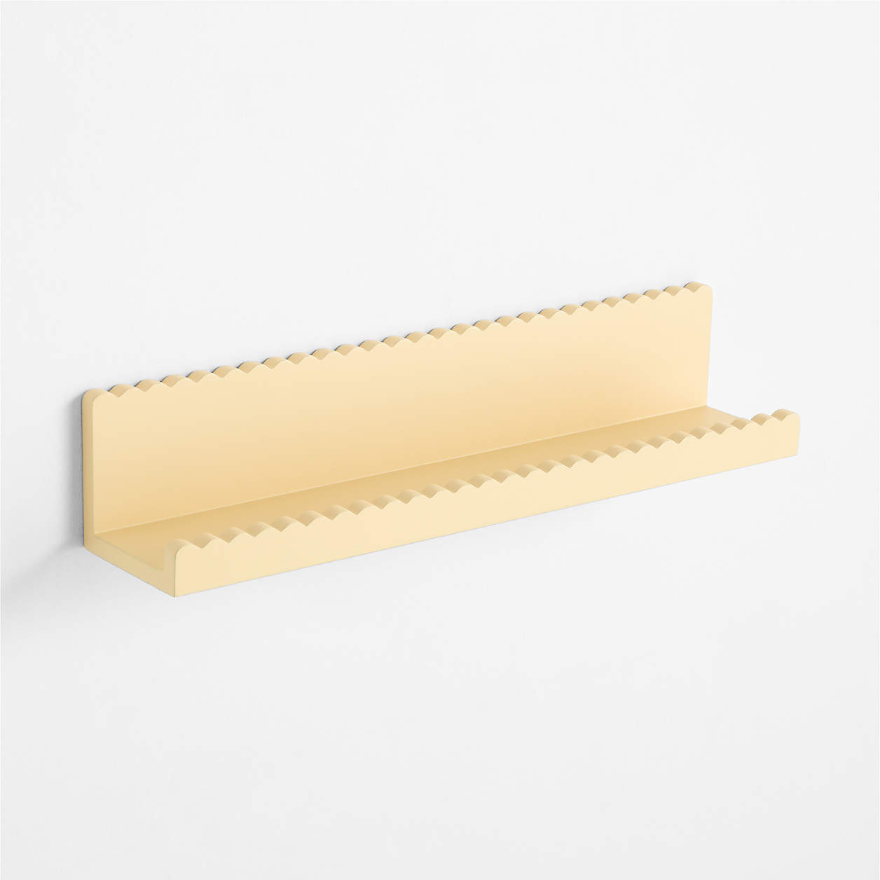 Sunny Scallop Butter Yellow Book Ledge Shelf | Crate & Kids | Crate & Barrel