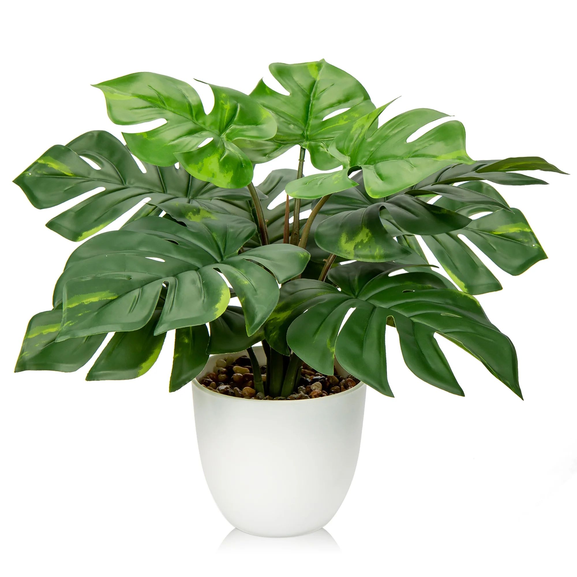 Artificial Monstera Plant Faux Monstera Deliciosa Plant Potted Fake Tropical Plants in White Pot | Walmart (US)
