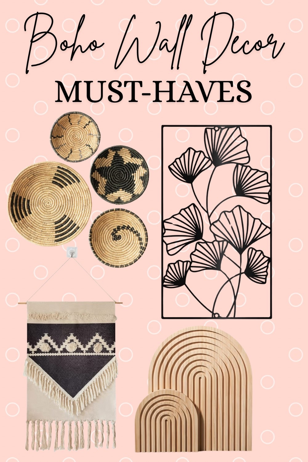 Transform your wall with boho wall decor! From geometric arches to modern macrame and sculpted metal art, these pieces will instantly add texture and personality to your rooms 

#LTKHome