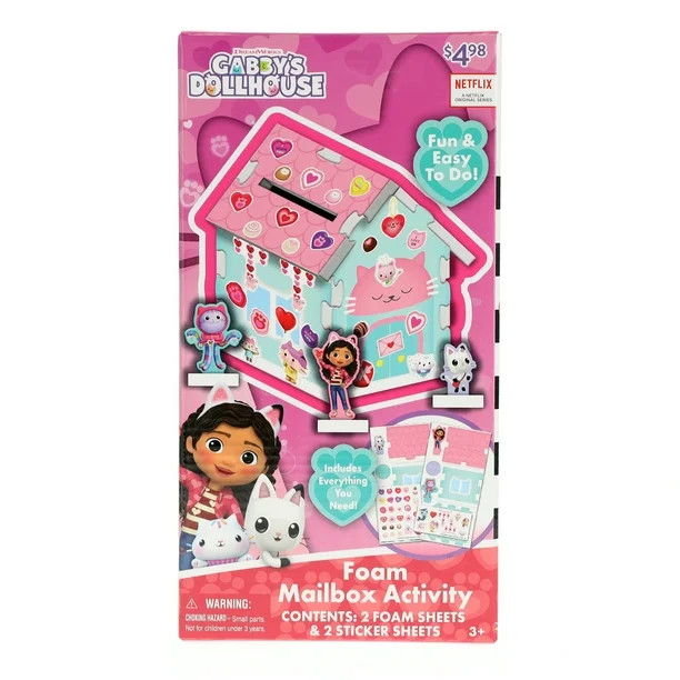 DreamWorks Gabby's Dollhouse Valentines Foam Mailbox Activity Set, for Child Ages 3+ - Walmart.co... | Walmart (US)