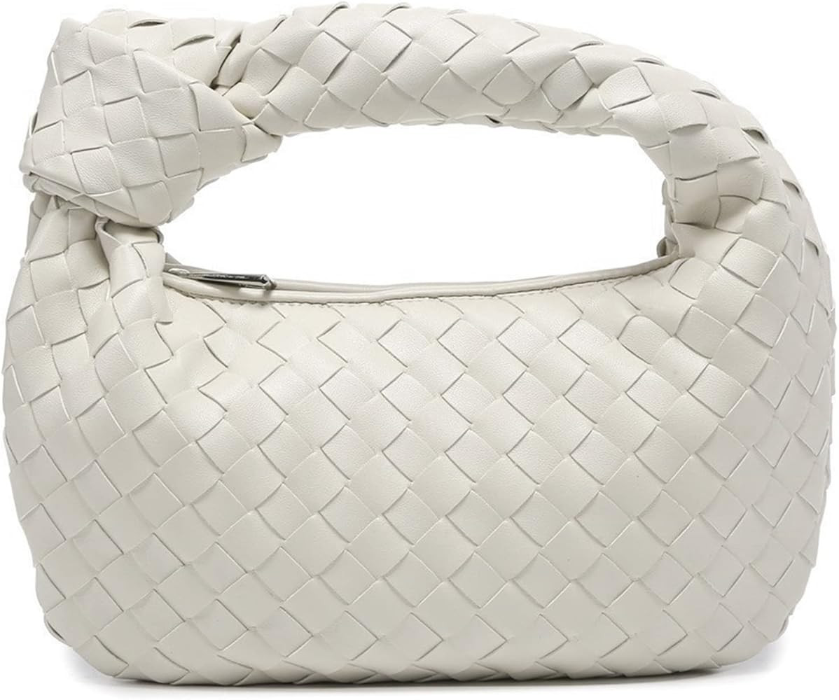 Dyalsa Woven Bag for Women, Vegan Leather Tote Bag Cute Clutch Bag Knotted Casual Dumpling Pouch ... | Amazon (US)