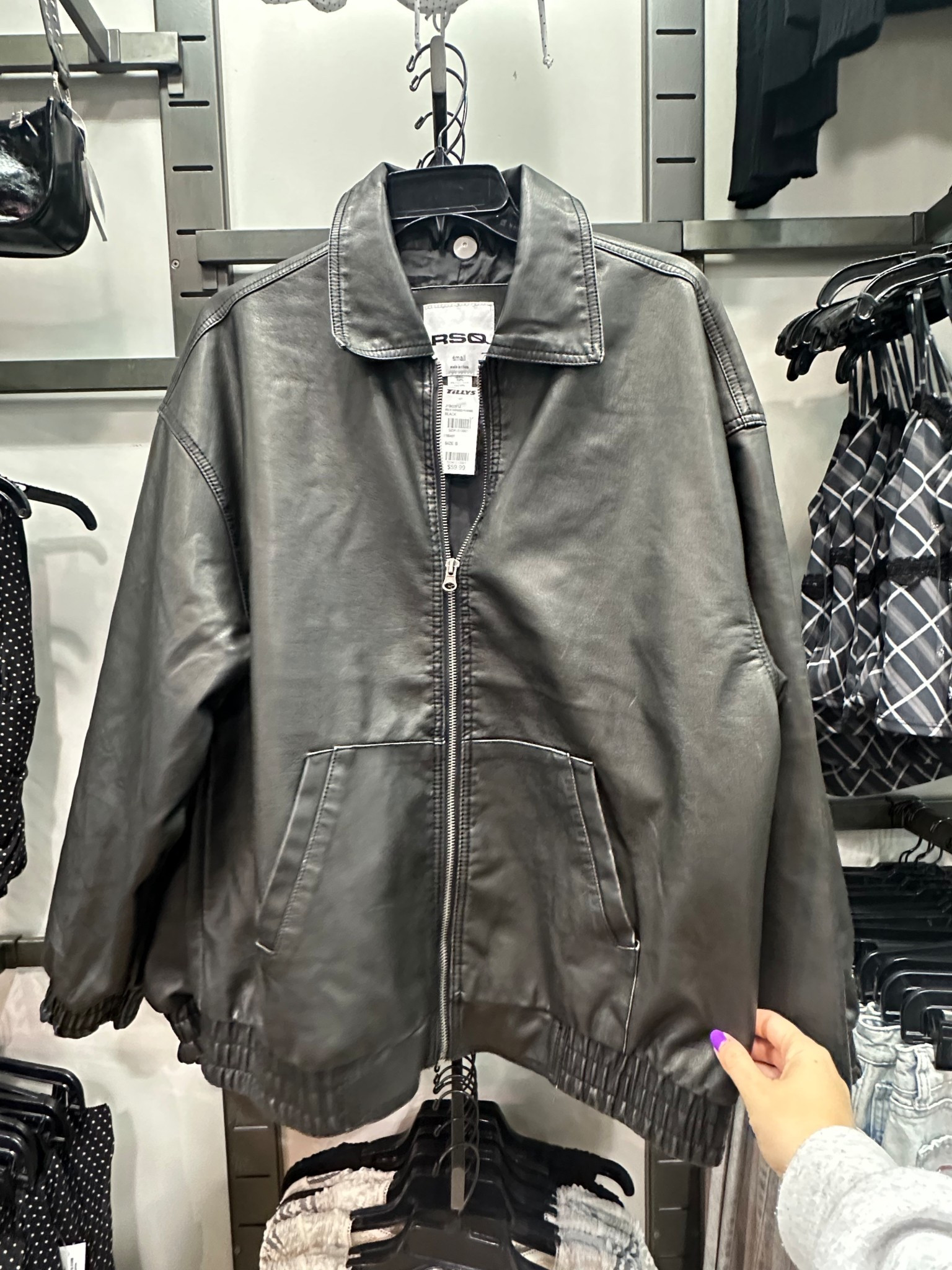 Over sized faux leather bomber jacket! So cute & only $59! Ranges from size XS-XL! So cute for fall!

#LTKFindsUnder100 #LTKStyleTip #LTKMidsize
