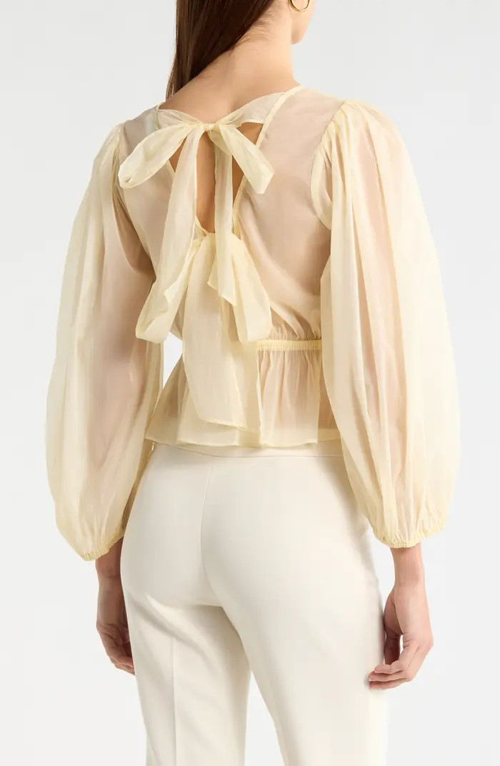 Amie Peplum Sheer Chiffon Top | Nordstrom
