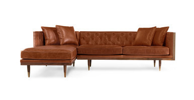 Woodrowy Neo 99' Leather Sofa Sectional Left | Manhattan Home Design