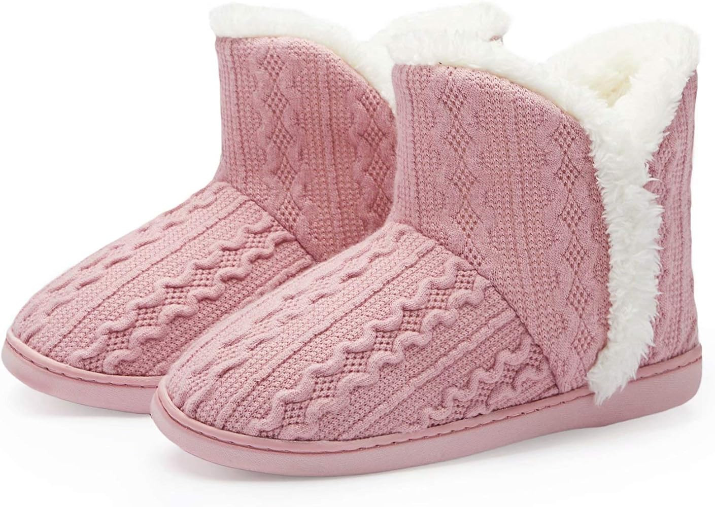 TUOBUQU Women Warm Bootie Slippers Fluffy Plush Indoor Outdoor Winter Booty Slippers | Amazon (US)