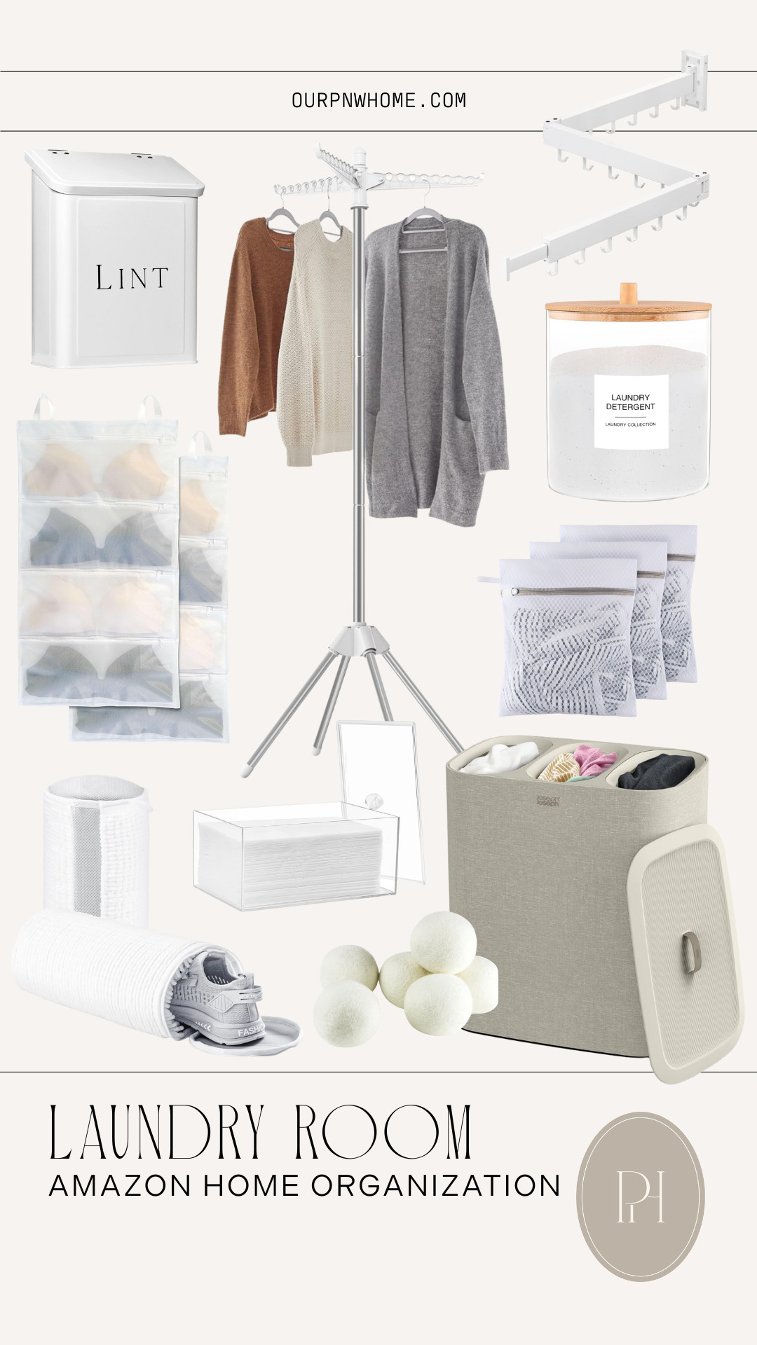 My favorite Amazon finds for keeping the laundry room functional and tidy!

clothing rack, drying rack, mesh laundry bags, delicates bags, bra washing bags, laundry hampers, wool dryer balls, sneaker bag, shoe washing bag, laundry detergent canisters, dryer sheet holder, lint holder, home organization, home essentials, tidy home, neutral home, clean home 

 #LTKSeasonal #LTKHome