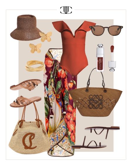 It’s swim season and I’ve put together a variety of stylish and chic looks while you lounge by the pool or ocean….or maybe chasing your kids around. Adorable cover-ups are key to finishing off the swim look as they are the cherry on top. 

One-piece swimsuit, bathing suit, sarong, cover-up, sandals, sun hat, pool bag, summer look, travel look, swim outfit, vacation outfit straw tote, pool tote, earrings, aviator sunglasses 

#LTKover40 #LTKtravel #LTKswim