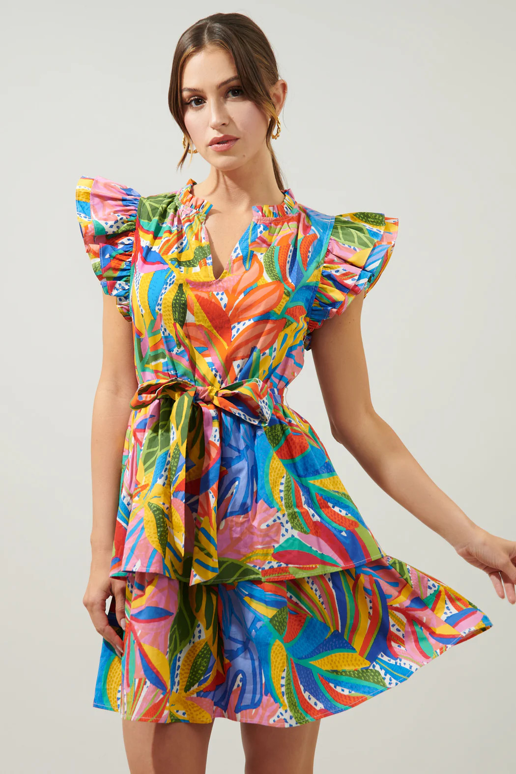 New Guinea Marisol Tiered Mini Dress | Sugarlips