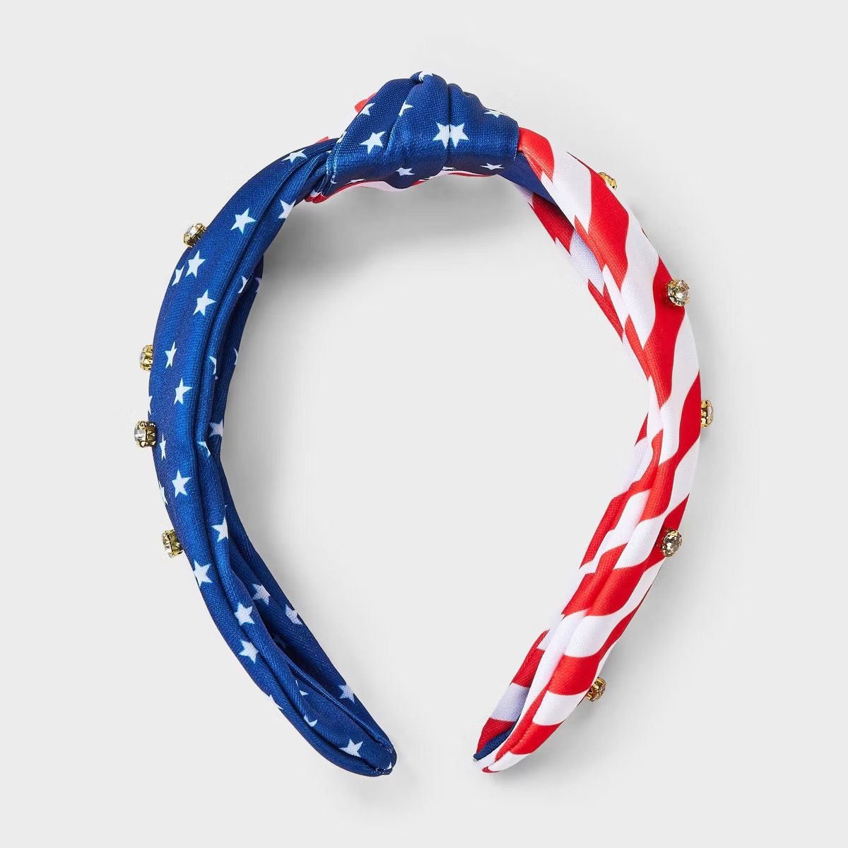 Americana Rhinestone Top Knot Headband - Red/White/Blue | Target