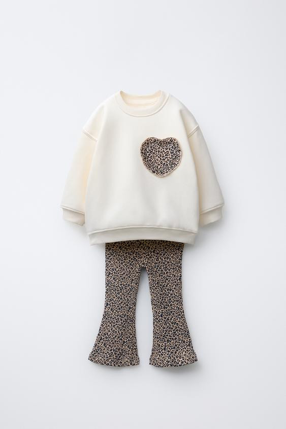 PRINTED SWEATSHIRT AND FLARE LEGGING SET | Zara US
