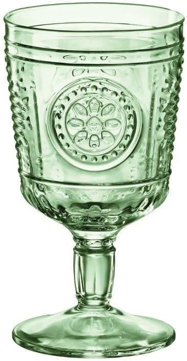 Bormioli Rocco Romantic Set Of 4 Stemware Glasses, 10.75 Oz. Colored Crystal Glass, Pastel Green,... | Amazon (US)