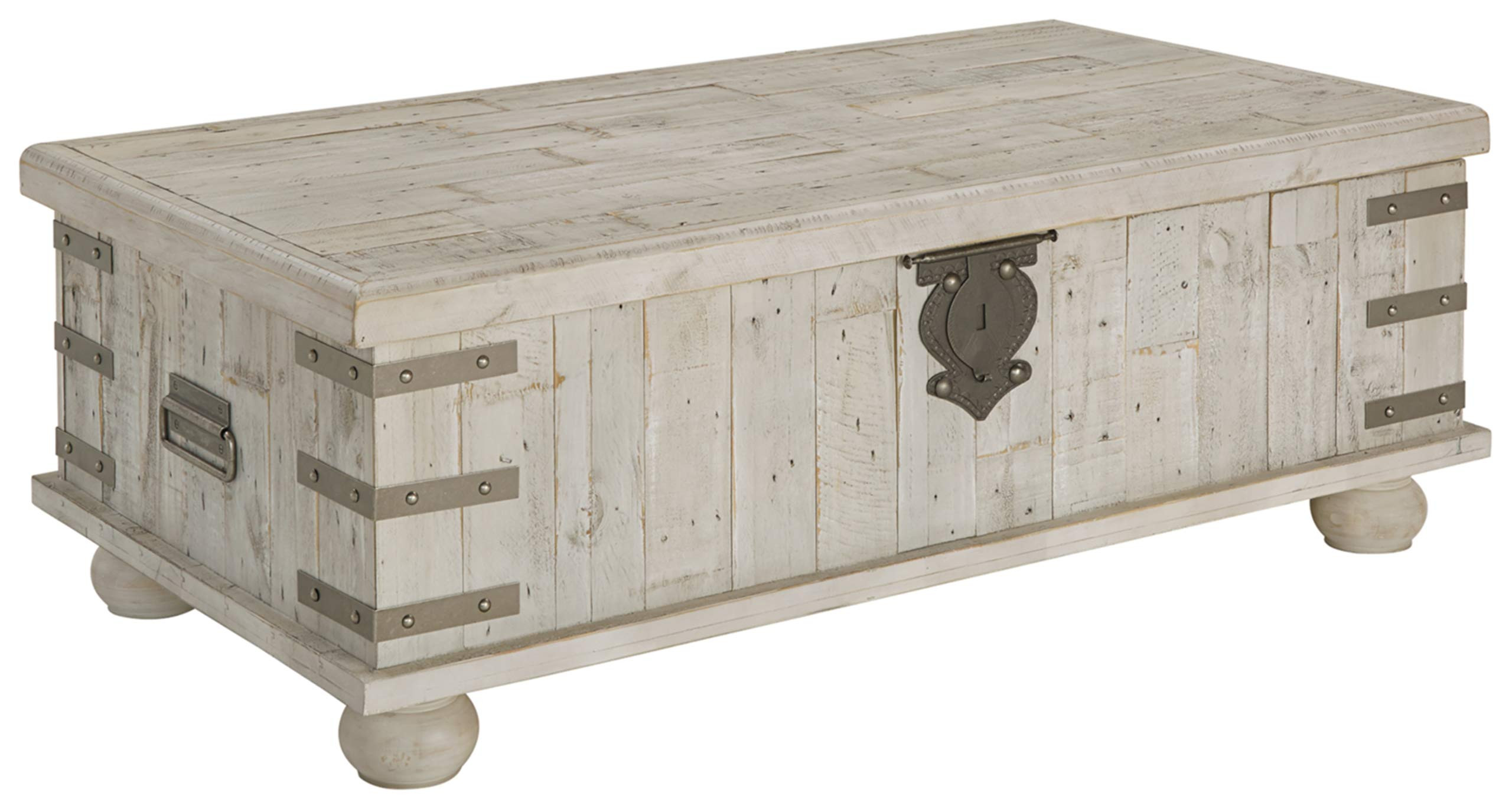 Signature Design by Ashley Carynhurst Lift Top Rustic Farmhouse Cocktail Table, Antique Off White | Amazon (US)