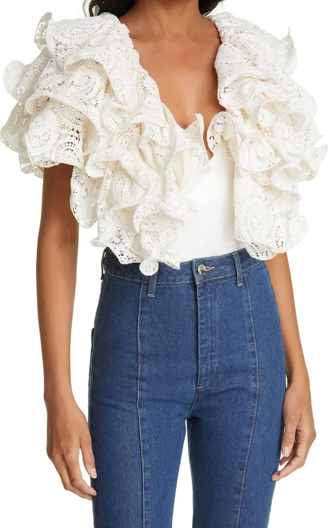 ROTATE Ruffle Sleeve Bodysuit | Nordstrom | Nordstrom