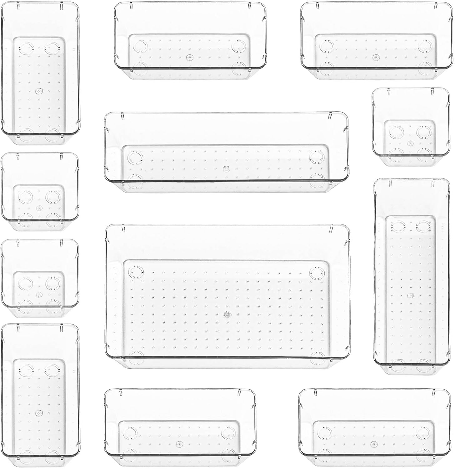 Drawer Organiser Set – Makeup Organiser Tray for Drawers – Clear Cosmetics Container Tray for... | Amazon (UK)