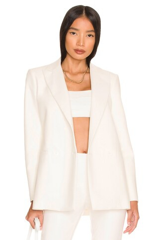 Alice + Olivia Justin Vegan Leather Blazer in Soft White from Revolve.com | Revolve Clothing (Global)