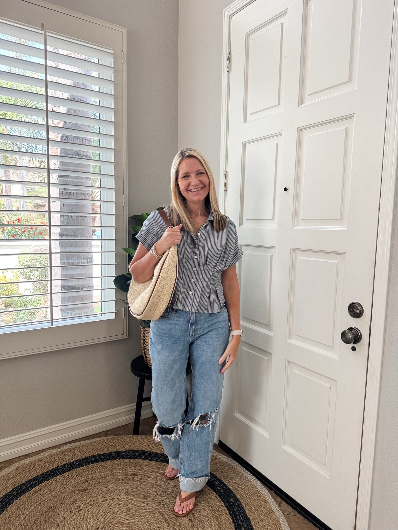 Friday Finds! I have pretty much moved on from distressed jeans with the exception of this Abercrombie pair. Now they are one of my favorite pairs. And they are part of the big Abercrombie denim sale this weekend. 

My top is Old Navy and on clearance in the light blue option. My purse is also Old Navy.

#LTKootd #LTKSaleAlert #LTKOver40