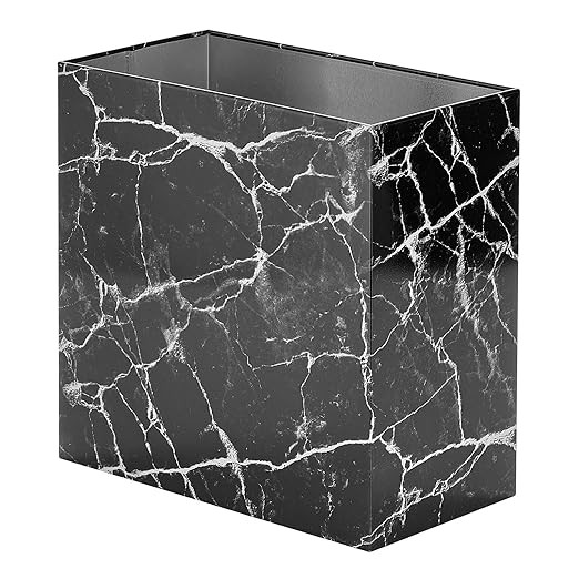 mDesign Small Steel Rectangular 2.4 Gallon/9.1 Liter Trash Can, Waste Basket for Bathroom, Bedroo... | Amazon (US)