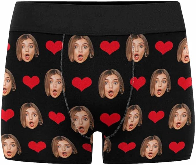 Custom Women Face Print Boxer Briefs For Men Funny Short Briefs Birthday Valentine's Day For Boyf... | Amazon (US)