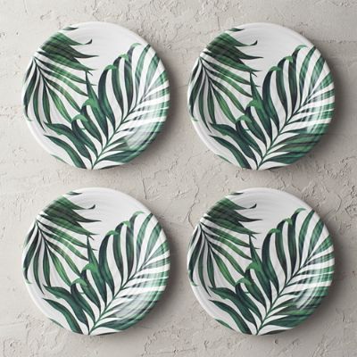 Palm Leaves Melamine Salad Plates, Set of Four | Frontgate | Frontgate