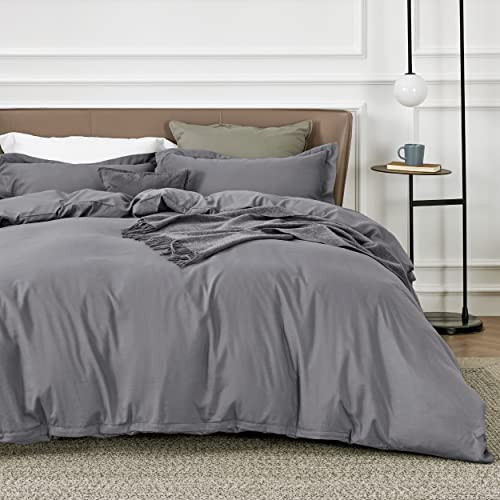 Bedsure Grey Duvet Covers Queen Size - Soft Brushed Microfiber Duvet Cover Set 3 Pieces with Zipp... | Amazon (US)