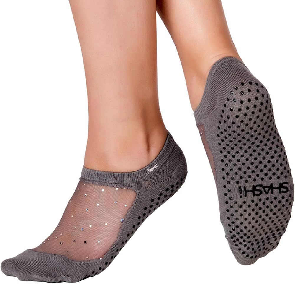 SHASHI Mesh Socks for Women – Mesh Top Non Slip Socks – Nude Grip Socks - Yoga Socks w/ Storage Pouc | Amazon (US)