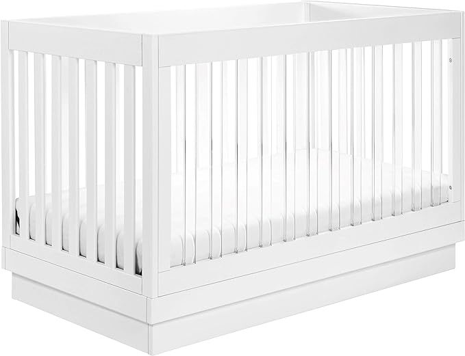 Babyletto Harlow Acrylic 3-in-1 Convertible Crib with Toddler Bed Conversion Kit in White with Ac... | Amazon (US)