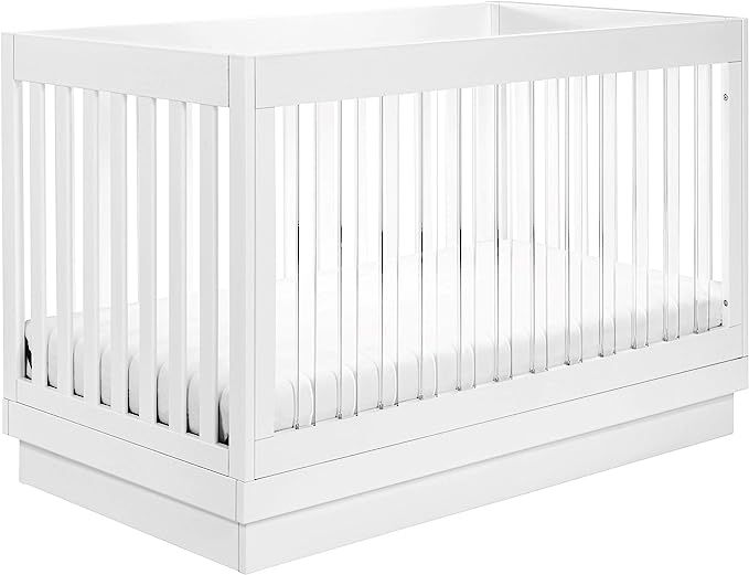 Babyletto Harlow Acrylic 3-in-1 Convertible Crib with Toddler Bed Conversion Kit in White with Ac... | Amazon (US)