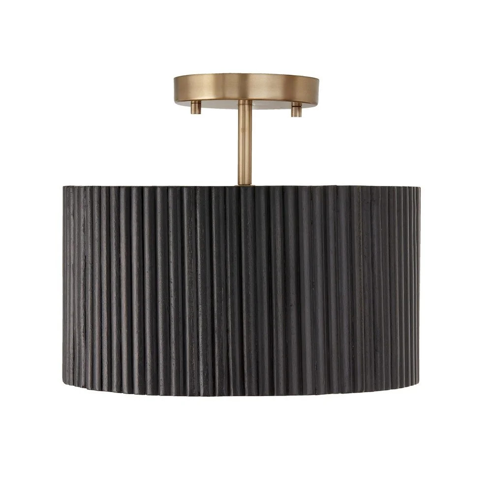 Capital Lighting 250711 Donovan 13" Wide Semi-Flush Drum Ceiling Fixture - Black Stain / | Walmart (US)