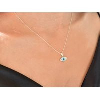 Evil Eye Necklace, Gold Pendant, Protection Greek Charm, Dainty Silver Gift For Her | Etsy (US)