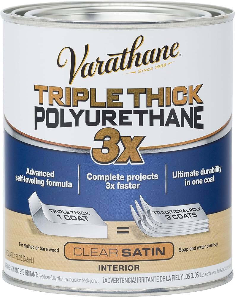 Rust-Oleum Varathane 284473 Triple Thick Polyurethane, 32 Fl Oz, Satin | Amazon (US)