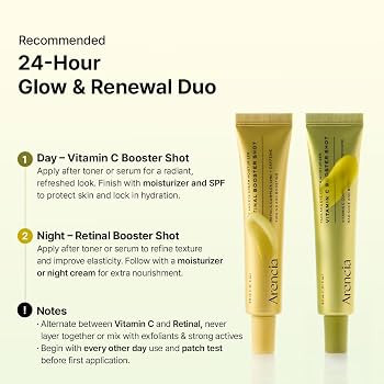 Arencia Vitamin C and Retinal Booster Shot Duo - for Dark-spot care and Tightening Fine Lines, Po... | Amazon (US)