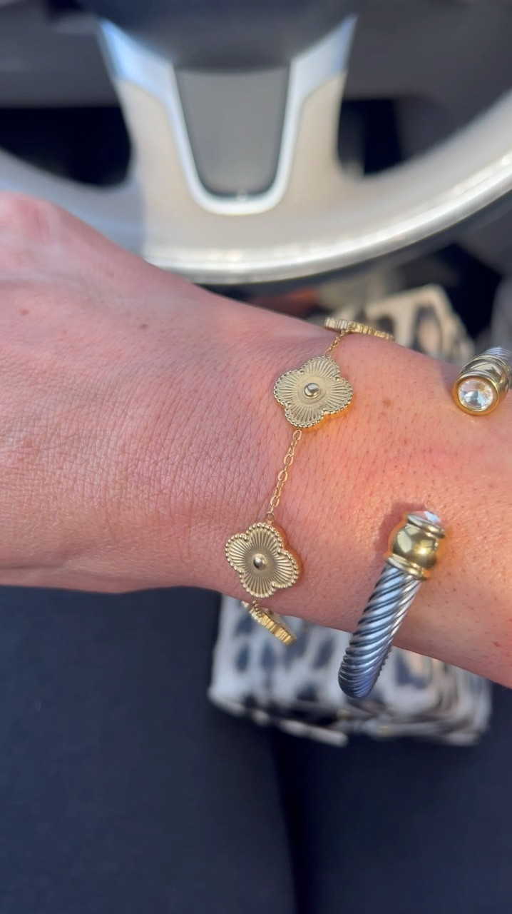 Van Cleef & Arpels dupe, My new favorite designer dupe bracelet is so stunning in person. The way the sunlight hits it is Gorg. Linked a pretty mother of pearl look option too, Amazon find, accessories, #LaidbackLuxeLife

Follow me for more fashion finds, beauty faves, and lifestyle, home decor, sales and more! So glad you’re here!! XO, Karma

#LTKGiftGuide 

#LTKFindsUnder50 #LTKStyleTip