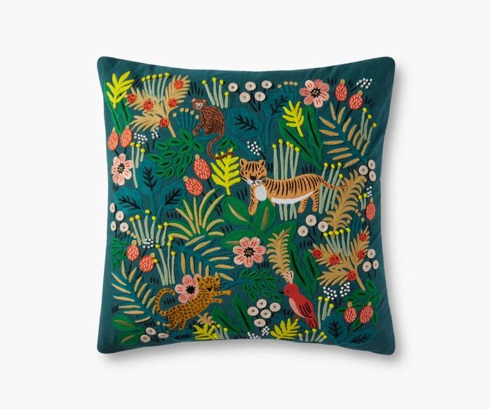 Jungle Embroidered Pillow | Rifle Paper Co.