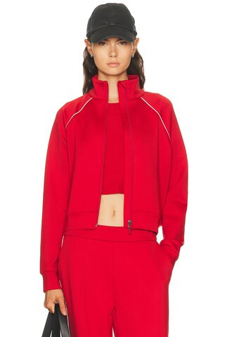 Beyond Yoga in The Flow Bomber Jacket in Holly Red - Red. Size L (also in S, XS). | FWRD 
