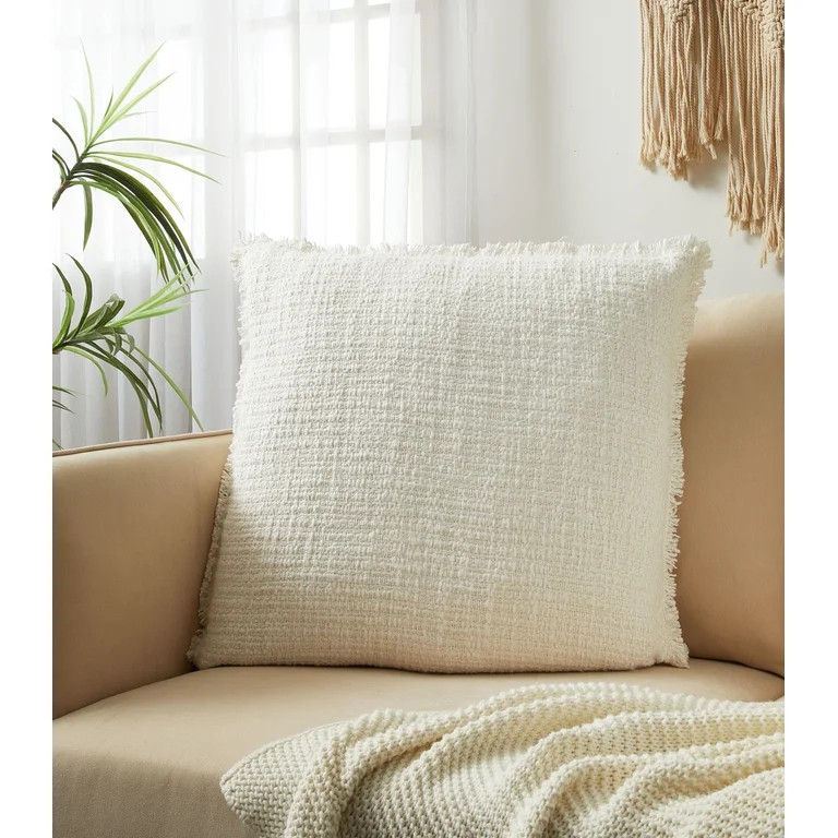Better Homes & Gardens 22" x 22" Vanilla Dream Sunny Decorative Pillow for Adults | Walmart (US)