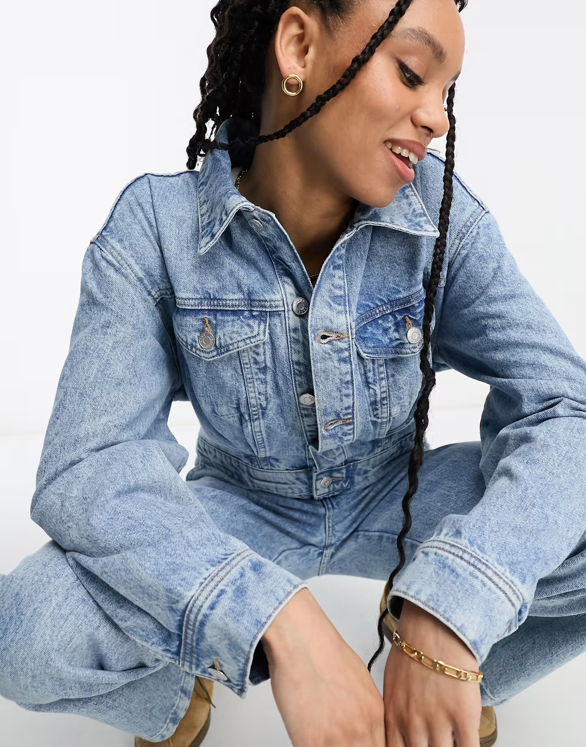 ASOS DESIGN denim boilersuit in light blue | ASOS (Global)