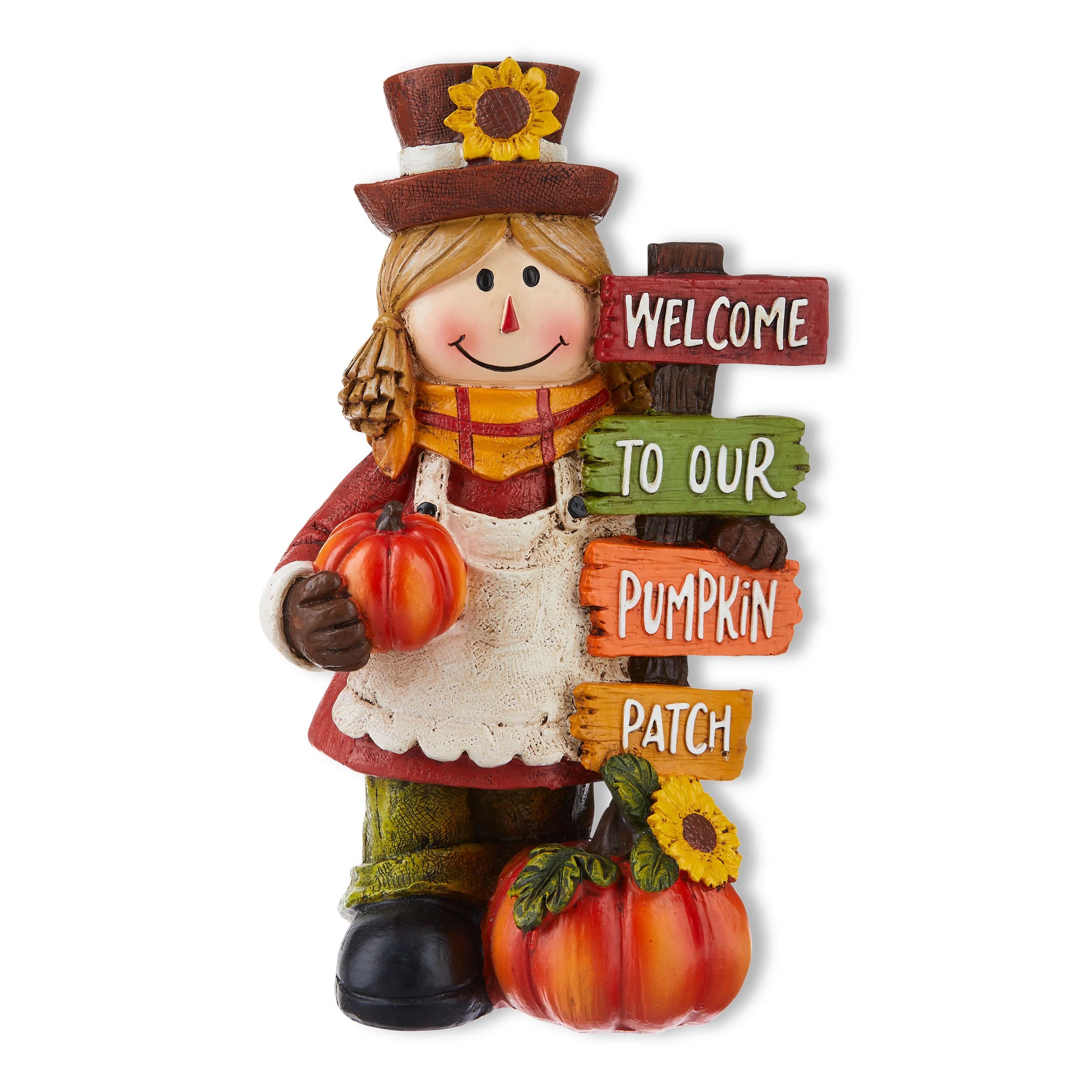 8 inch Height Harvest Multi-color Resin Scarecrow Tabletop Decoration, Way to Celebrate | Walmart (US)
