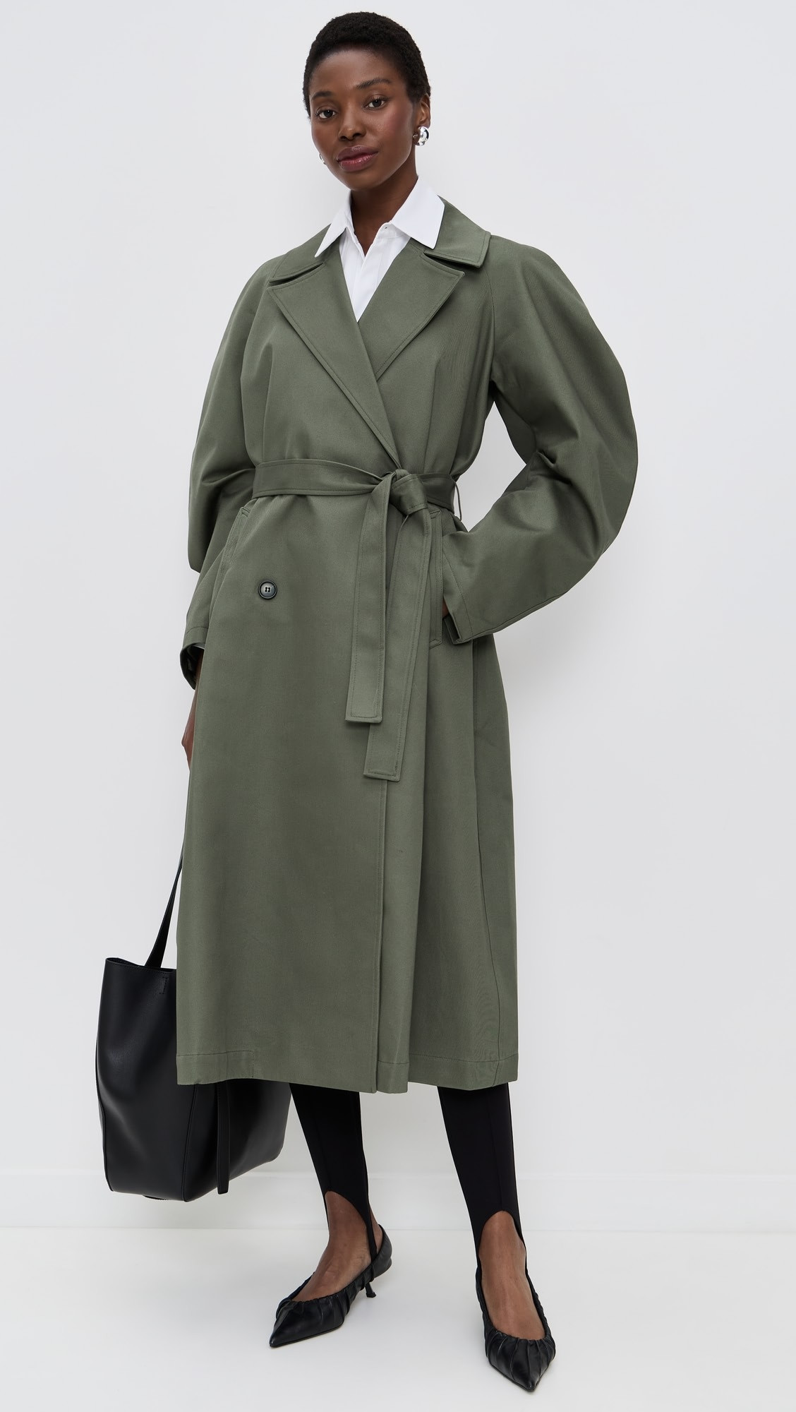 Oversized Trench Coat with Round Sleeves | Shopbop
