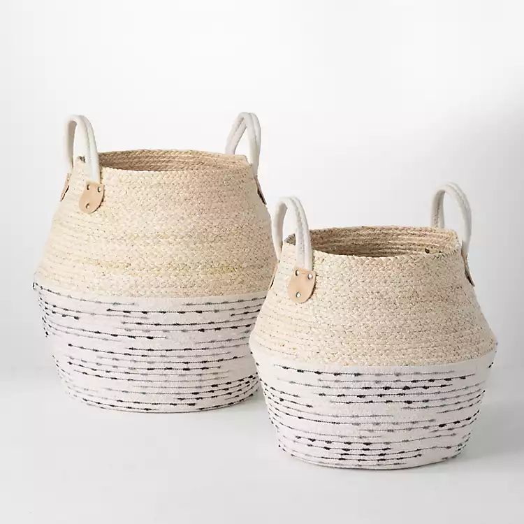 Multicolor Natural Maize Woven Baskets, Set of 2 | Kirkland's Home