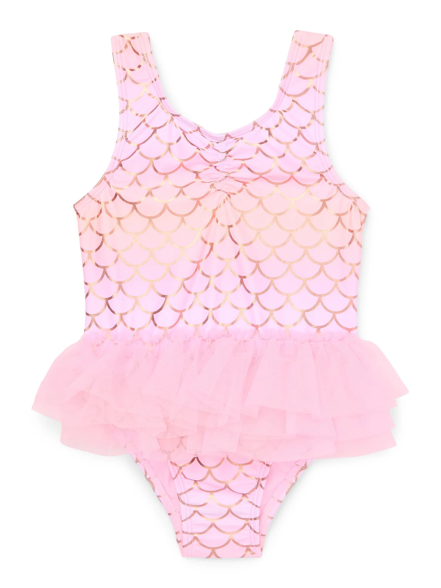 Wonder Nation Toddler Girl Mermaid Tutu One- Piece Swimsuit, Sizes 12M-5T - Walmart.com | Walmart (US)