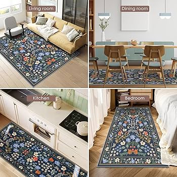 Azadx 8x10 Area Rugs for Living Room Washable Rug Floral Rugs Non-Slip Large Rug for Living Room,... | Amazon (US)
