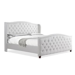 Jennifer Taylor Marcella Bright White King Upholstered Bed-52130-4-974-2 - The Home Depot | The Home Depot