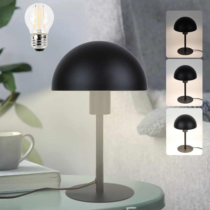Mushroom Lamp Small Bedside Table Lamp, Retro Vintage Table Lamps Dimmable Nordic Reading Lamp Ni... | Amazon (US)